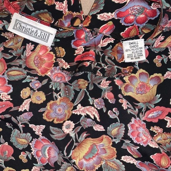 Christie & Jill Short Sleeve Shirt Relaxed Small - Picture 4 of 4